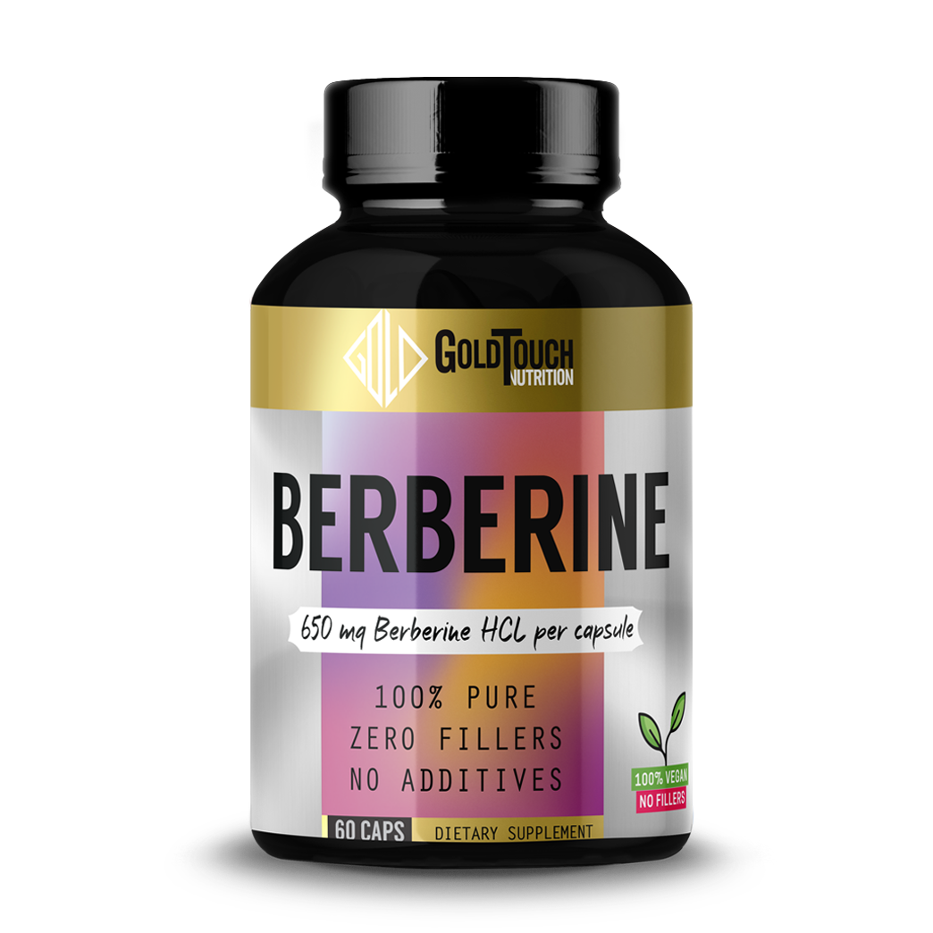 Berberine HCL (650mg/cap) No Fillers - 60 caps - Gold Touch Nutrition