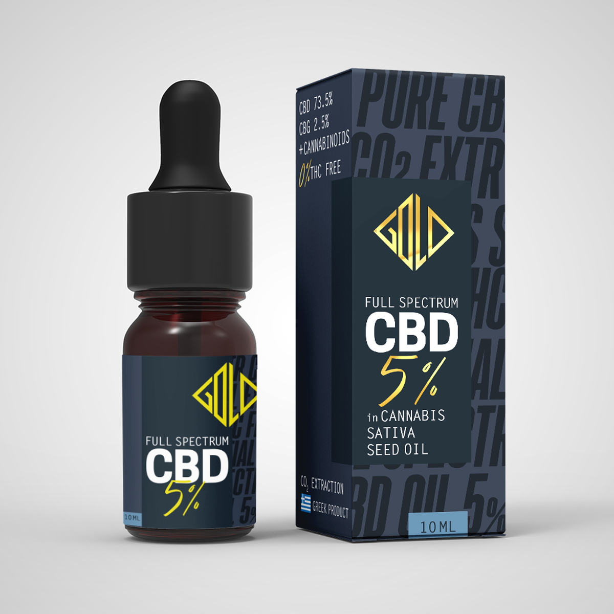 CBD 5%, Full Spectrum Extract Cannabis Oil, 10 ml, Gold Touch Nutrition