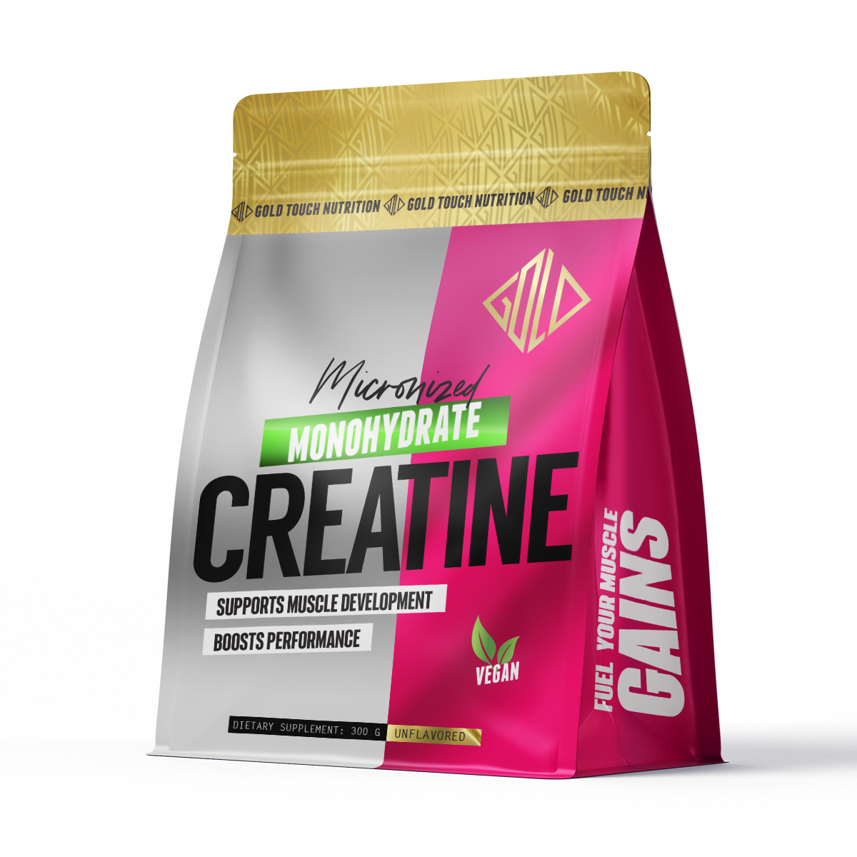 Creatine Monohydrate - Micronized Mesh 200 (300g) Bag - GoldTouch Nutrition